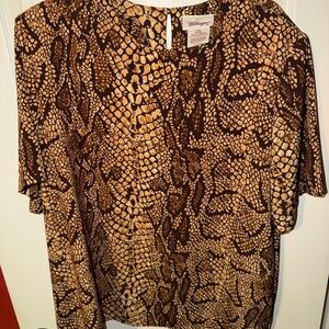 Worthington Leopard Print Blouse in Brown and Tan